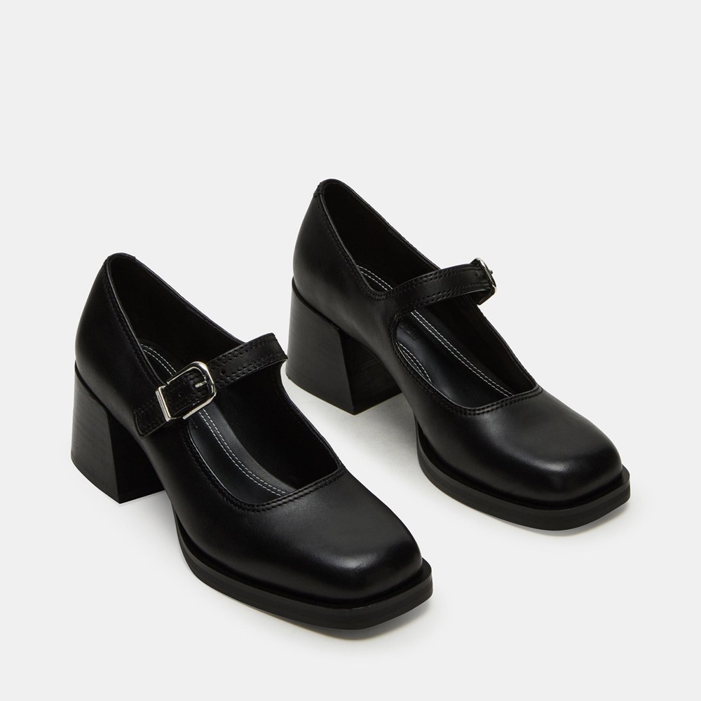 Black Mary Jane Block Heels